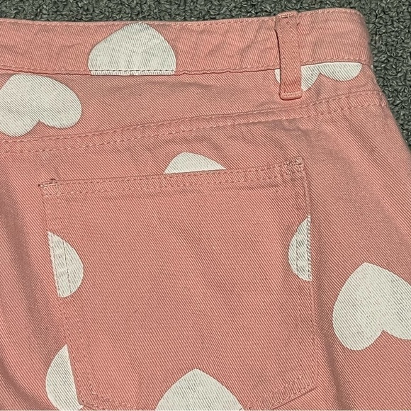 Shein Jeans Womens 4XL Pink High Waisted Hearts Denim Cotton Straight Leg - Picture 9 of 9